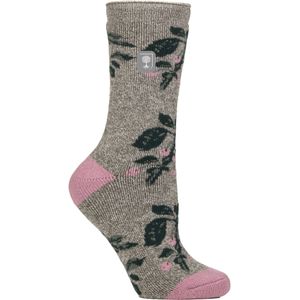 Dames Thermosokken | Dunne Bloemenpatroon Fleece Sokken