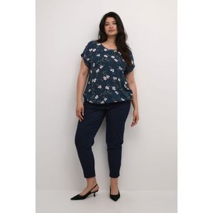 Blouse met korte mouwen Loose fit Midnight/Pink Flower floral