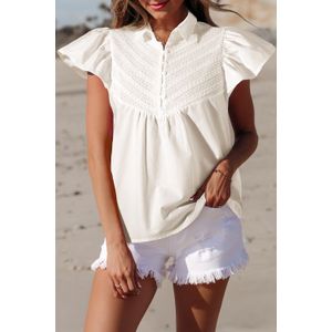Geborduurde Blouse met Flutter Mouwen