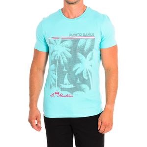 La Martina - TMR324-JS354 - T-shirt - Turquoise - Korte Mouwen