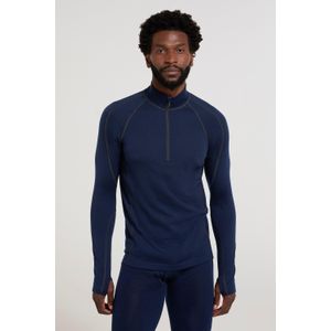Mountain Warehouse Heren Asgard III Merino Wol Thermo Top (Donkerblauw)