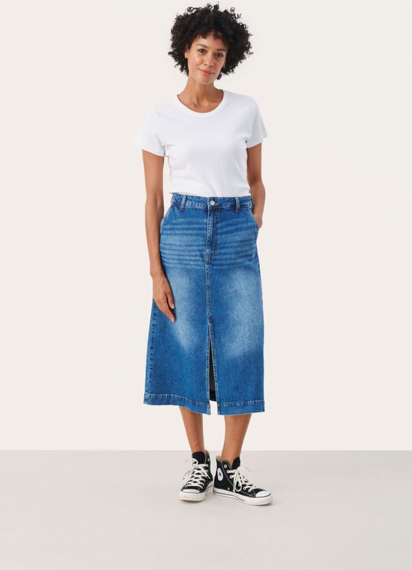 Part Two - Calia - Spijkerrok - Blauw - A-lijn - 3/4 Lengte
