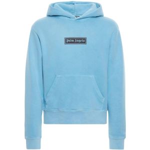 Palm Angels - Garment Dyed Box-logo - Hoodie - Lichtblauw