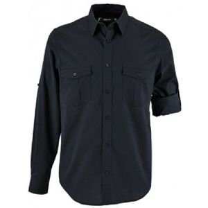 SOLS Heren Birma Roll Mouw Poplin Shirt (Donkerblauw)