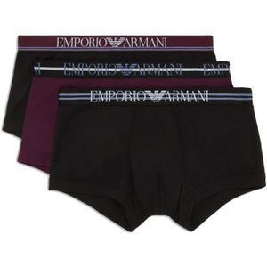 Men's Emporio Armani EA7 3 Pack Mixed Waistband Cotton Boxer Briefs in Multi colour