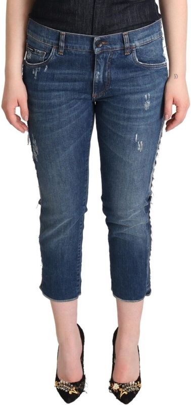 Dolce & Gabbana - Cropped Denim Jeans - Blauw - Dames