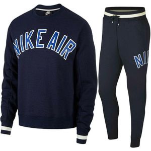 Nike Air Fleece Trainingspak Met Volledige Ronde Hals, Marineblauw - Maat L