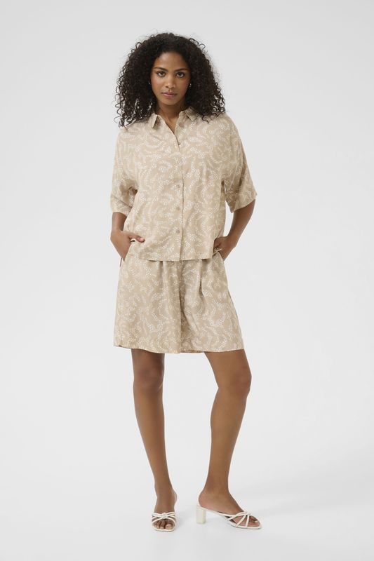 Overhemd met lang mouwen Baggy fit Feather Gray/Chalk Lace Print grey white