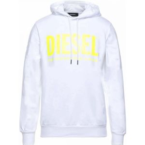 Witte hoodie met groot vetgedrukt logo van Diesel