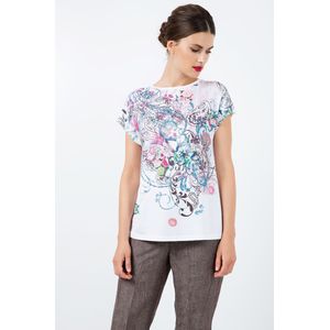 Conquista - Mouwloze Top - Multicolor - Met Boothals en Strass-steentjes
