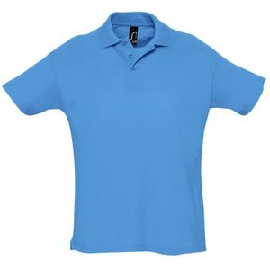 SOLS Heren Zomer II Pique Poloshirt met korte mouwen (Aqua)