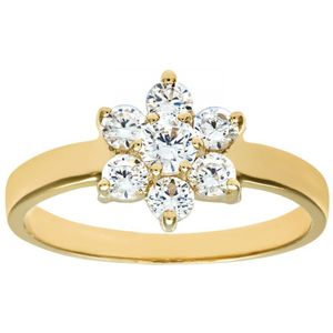 9ct geelgouden damesstenen set Daisy Cluster