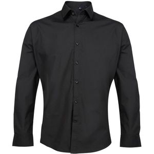 Premier Heren Supreme Poplin Formeel Overhemd (Zwart)
