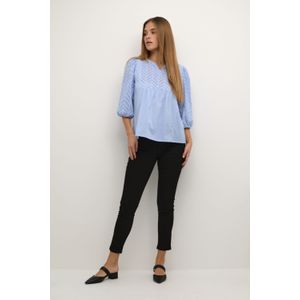 CULTURE - Blouseshirt - Hemelsblauw - Katoen - Driekwart Mouw