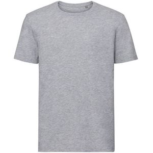 Russell Heren Authentiek Puur Organisch T-Shirt (Licht Oxford Grijs) - Maat XS