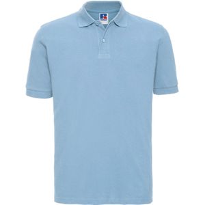 Russell Heren Klassiek Piqué Katoenen Polo Shirt (Hemelsblauw)