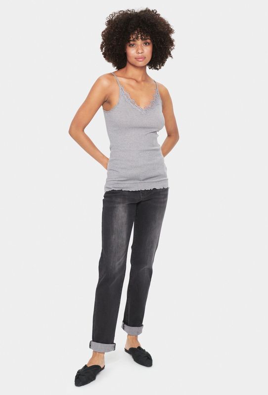 Saint Tropez, Dames, Tops, Grijs, Maat: L