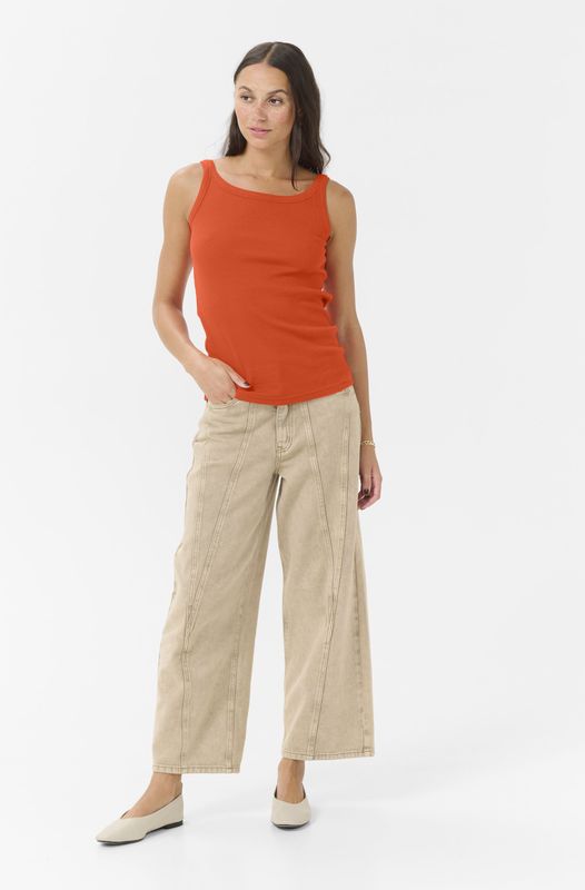 KAFFE - Carna - Damestanktop - Wit