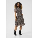 Cream - Blousejurk - Beige - Dierenprint - Aansluitende Pasvorm