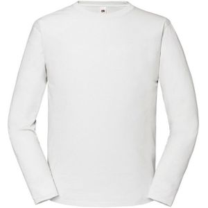 Fruit Of The Loom Heren Iconic Premium T-shirt Met Lange Mouwen (Wit) - Maat S