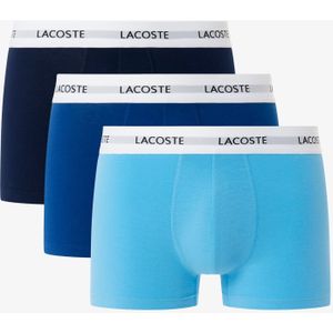 Heren Lacoste 3-Pack Stretch Katoenen Trunks in Blauw