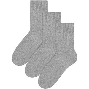 Steven - Heren Winter Lichtgewicht Warme Laarssokken, 3 Paar Wol Heren Kousen - Lichtgrijs