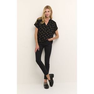 Blouse met korte mouwen Regular fit Black With Mustang Dot black brown