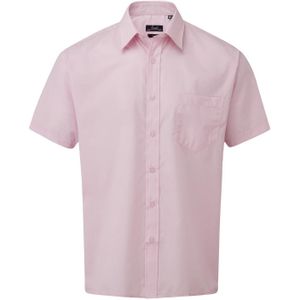 Premier Herenshirt met korte mouwen Popeline (Roze)