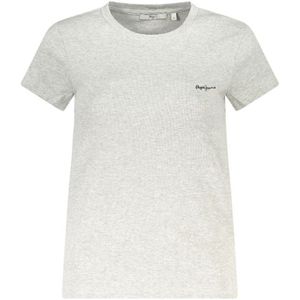 Geribbelde Crew Neck T-shirt met Korte Mouwen