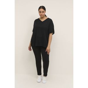 Blouse met korte mouwen Regular fit Black