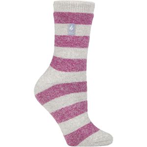 Heat Holders Lite - Geïsoleerde thermo damessokken - Lichtgrijs / Bessen (Bologna)