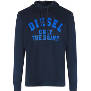 Diesel - Only The Brave Logo - T-shirt - Marineblauw - Met Capuchon