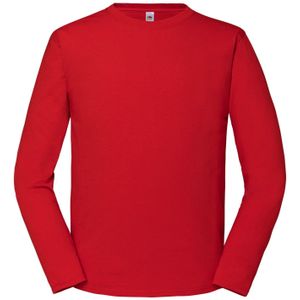 Fruit of the Loom Heren Iconic Premium T-shirt met lange mouwen (Rood)