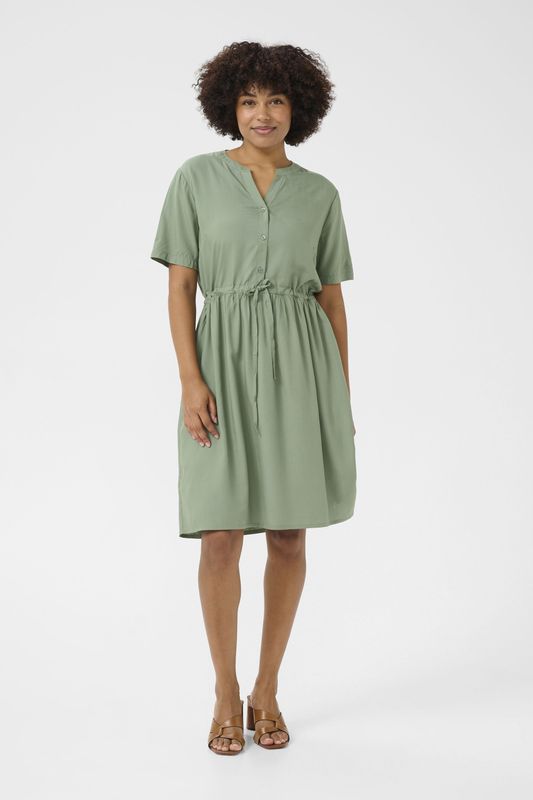 Cream Jurk 'Tiah'  groen