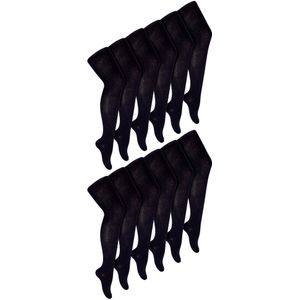 12 paar ondoorzichtige schooluniformpanty's voor meisjes - Zwart