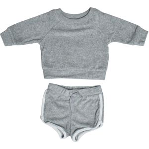 869467 Fleece sweater en korte broek voor babyjongens