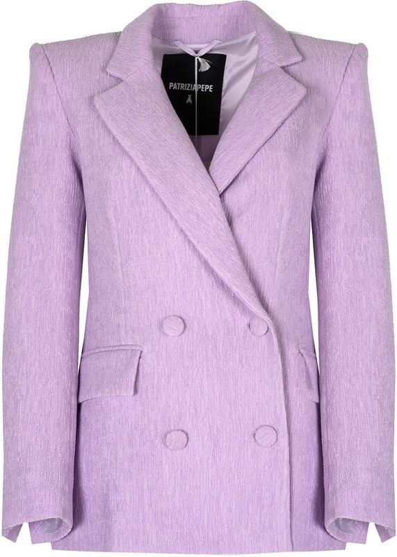 Patrizia Pepe - Jas - Paars - Vrouw - Double-breasted - Met Gecoate Knopen