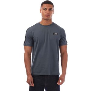 Emporio Armani Heren EA7 Logo Getaped T-Shirt (Donkergrijs)