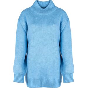 Silvian Heach - Turtleneck Trui - Blauw - Wol - Gevlochten Gebreid Ontwerp