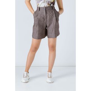 Korte Broek - Bruin - Geweven Linnenstof - 2 Binnenzakken