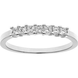 Platina 1/3 karaat gecertificeerde J/I Princess Cut Diamond Eternity Ring