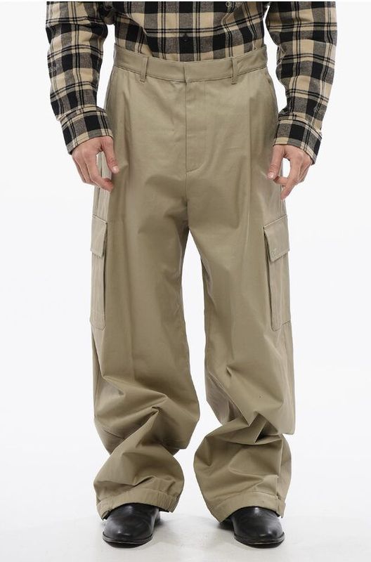 Off White - Beige Cargo Broek - Heren - Katoen - Geborduurd Logo