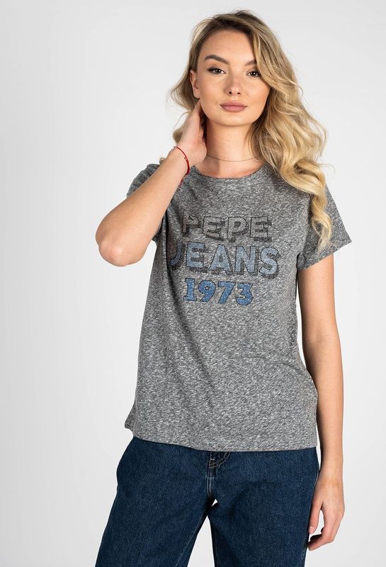 Pepe Jeans - T-shirt Bibiana - Grijs - Dames