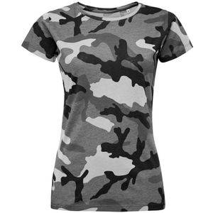 SOLS Dames/dames Camo T-Shirt met korte mouwen (Grijze Camo)