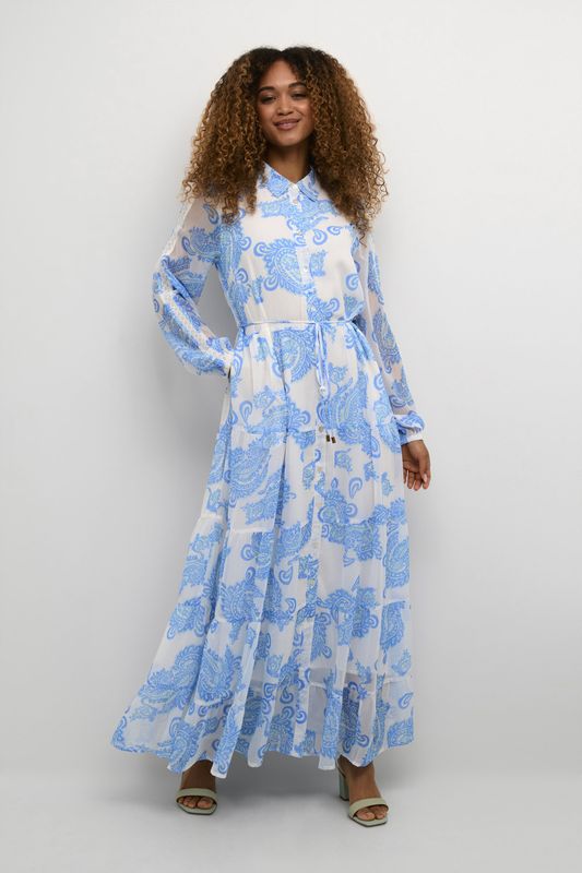 Jurk A-shape blue white