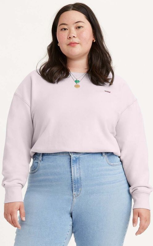LEVI’S PLUS - Sweater - Mauve - Katoen - Ronde Hals - Lange Mouwen