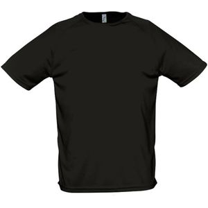 SOLS Heren Sportief T-Shirt Met Korte Mouwen Performance (Zwart) - Maat 2XS