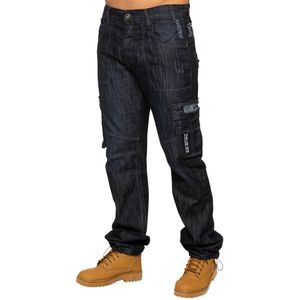 Enzo | Heren Combat Denim Jeans - Donkerblauw