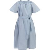 Dreimaster - Zomerjurk - Lichtblauw - Dunne Strepen