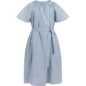 Dreimaster - Zomerjurk - Lichtblauw - Dunne Strepen